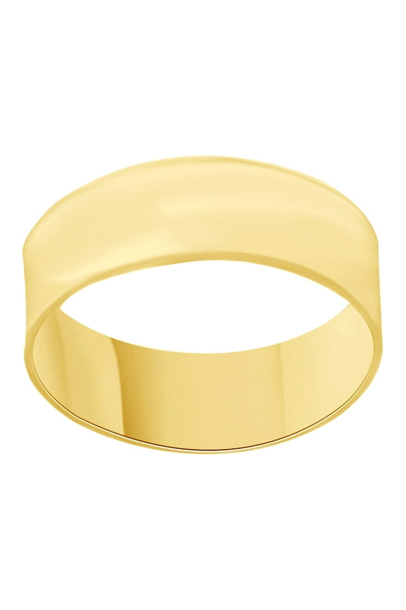 5.8mm Thick Stackable Unisex Promise Ring In 14K Solid Yellow Gold