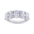 thumbnail image 1 of AFFY 5 Stone Diamond Engagement Ring for Women, 7X5MM Oval Cut Lab Grown Diamond Half Eternity Wedding Band In 14K Solid White Gold Jewelry Gift for Her (VS-SI Clarity, 3.50 Cttw) Ring Size-7, 1 of 5