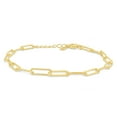 thumbnail image 1 of AFFY 7" Length +1" Adjustable Paper Clip Chain Bracelet In 14K Yellow Gold Plated 925 Sterling Silver Jewelry For Women, 1 of 4
