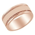 thumbnail image 1 of AFFY 8MM Mens Wedding Rope Band Ring In 14k Solid Rose Gold Ring Size-7.5, 1 of 3