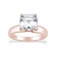 thumbnail image 1 of AFFY Asscher Cut Cubic Zirconia Solitaire Anniversary Ring in 14k Rose Gold Over Sterling Silver Size - 10.5, 1 of 6