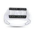 thumbnail image 1 of AFFY Black Natural Diamond Accent Dad Band Ring 14K White Gold over Silver-7.5, 1 of 7