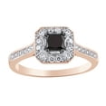 thumbnail image 1 of AFFY Black & White Natural Diamond Square Framed Ring in 10k Rose Gold, 1 of 1
