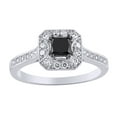 thumbnail image 1 of AFFY Black & White Natural Diamond Square Framed Ring in 10k White Gold, 1 of 1