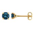 thumbnail image 1 of AFFY Blue Natural Diamond Martini-Set Stud Earrings In 14K Solid Yellow Gold (1/2 Ct), 1 of 1