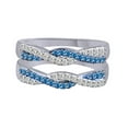 thumbnail image 1 of AFFY Blue & White Natural Diamond Enhancer Wrap Wedding Ring In 10k White Gold (0.5 Cttw), 1 of 1