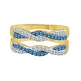 thumbnail image 1 of AFFY Blue & White Natural Diamond Enhancer Wrap Wedding Ring In 10k Yellow Gold (0.5 Cttw), 1 of 1