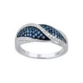 thumbnail image 1 of AFFY Blue & White Natural Diamond Fashion Ring In 10k White Gold (0.5 Cttw), 1 of 1