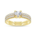 thumbnail image 1 of AFFY Bridal Ring Set For Women, 1.00 Carat Heart & Round Shape Lab Grown Diamond Solitaire Promise Wedding Ring Set In 14K Yellow Gold Over Sterling Silver Jewelry Gifts For Her (1.00 Cttw)-4.5, 1 of 7