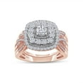 thumbnail image 1 of AFFY Bridal Ring Set For Women, 1.00 Carat (ctw) Lab Grown Diamond Infinity Double Halo Engagement Ring Set In 14K Rose Gold Over Sterling Silver Jewelry Gifts For Her-10, 1 of 5
