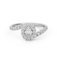 thumbnail image 1 of AFFY Bypass Halo Solitaire Engagement Rings for Women, 0.85 Carat (ctw) Oval And Round Cut Lab Grown Diamond Ring In 14K White Gold Over 925 Sterling Silver F-G-H, SI Quality Ring Size-4, 1 of 6