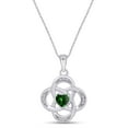 thumbnail image 1 of AFFY Celtic Knot Simulated Emerald Pendant Necklace in 14k White Gold Over Sterling Silver W/Chain 18", 1 of 5
