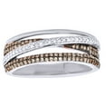 thumbnail image 1 of AFFY Champagne & White Natural Diamond Orbit Ring in 10k White Gold, 1 of 1