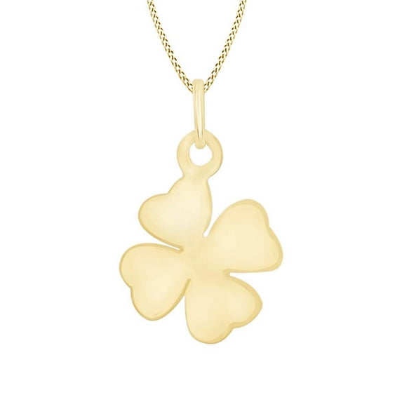 AFFY Clover Pendant Necklace In 14k Yellow Gold Over Sterling Silver