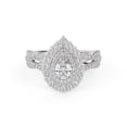 thumbnail image 1 of AFFY Double Halo Shank Engagement Rings for Women, Center 6x4mm Pear and Round cut Lab Created Moissanite Ring In 10K Solid White Gold Size-9, 1 of 6