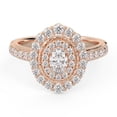 thumbnail image 1 of AFFY Double Halo Solitaire Engagement Ring for Women, IGI Certified 1.05 Carat (ctw) Oval And Round Lab Grown Diamond Ring In 14K Solid Rose Gold F-G, VS-SI Quality Ring Size-8.5, 1 of 6
