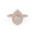 thumbnail image 1 of AFFY Double Halo Teardrop Engagement Rings for Women, 0.88 Cttw Pear And Round Cut Lab Grown Diamond Ring In 10K Solid Rose Gold F-G, VS-SI Quality Ring Size-5.5, 1 of 6