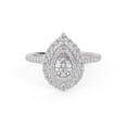 thumbnail image 1 of AFFY Double Halo Teardrop Engagement Rings for Women, 0.88 Cttw Pear And Round Cut Lab Grown Diamond Ring In 14K White Gold Over 925 Sterling Silver F-G-H, SI Quality Ring Size-9.5, 1 of 6