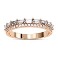 thumbnail image 1 of AFFY Double Row Half Eternity Wedding Band Ring for Women, 0.70 Carat (ctw) Baguette and Round Lab Grown Diamond Ring In 10K Solid Rose Gold F-G, VS-SI Quality Ring Size-8, 1 of 6