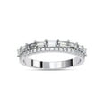 thumbnail image 1 of AFFY Double Row Half Eternity Wedding Band Rings for Women, Baguette and Round Cut Lab Created Moissanite Ring in 14K White Gold Plated 925 Sterling Silver Size-6.5, 1 of 6