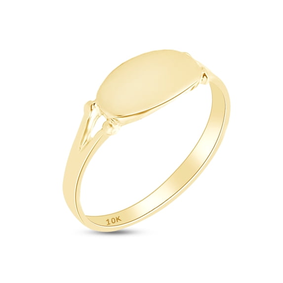 AFFY Engravable Signet Ring 10k Yellow Gold for Men & Women Jewelry Ring Size- 13.5