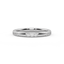 AFFY Eternity Wedding Band Ring for Women Round Cut Lab Created Moissanite Stackable Rings Jewelry Gift for Her In 14K White Gold Plated 925 Sterling Silver Size-4