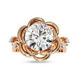thumbnail image 1 of AFFY Floral Solitaire Engagement Ring for Women, 2.20 Carat (ctw) Round and Marquise Cut Lab Grown Diamond Ring In 10K Solid Rose Gold F-G, VS-SI Quality Ring Size-8, 1 of 7