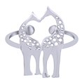 thumbnail image 1 of AFFY Giraffe&nbsp;Love Womens Adjustable Ring 14k White Gold Over Sterling Silver, 1 of 1