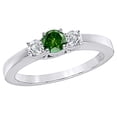 thumbnail image 1 of AFFY Green & White Natural Diamond Three Stone Engagement Ring in 14k White Gold, 1 of 1