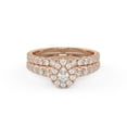 thumbnail image 1 of AFFY Half Eternity Halo Solitaire Bridal Set Ring for Women, IGI Certified 1.10 Carat (ctw) Pear Cut Lab Grown Diamond Engagement Wedding Ring In 14K Solid Rose Gold F-G, VS-SI Quality Size-9.5, 1 of 6