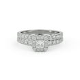 thumbnail image 1 of AFFY Half Eternity Halo Solitaire Bridal Set Ring for Women, IGI Certified 1.10 Carat (ctw) Princess Cut Lab Grown Diamond Engagement Wedding Ring In 18k Solid White Gold F-G, VS-SI Quality Size-7, 1 of 6
