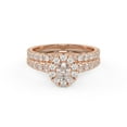thumbnail image 1 of AFFY Half Eternity Halo Solitaire Bridal Set Ring for Women, IGI Certified 1.20 Carat (ctw) Oval Cut Lab Grown Diamond Engagement Wedding Ring In 18k Solid Rose Gold F-G, VS-SI Quality -6, 1 of 6