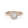 thumbnail image 1 of AFFY Half Eternity Halo Solitaire Engagement Rings for Women, IGI Certified 1.00 Carat (ctw) Round Cut Lab Grown Diamond Ring In 18k Solid Rose Gold F-G, VS-SI Quality Ring Size-10, 1 of 6