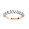 thumbnail image 1 of AFFY Half Eternity Wedding Band Ring for Women, Round Cut Lab Created Moissanite Cluster Rings in 14K Rose Gold Over Sterling Silver Size-4, 1 of 6