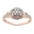 thumbnail image 1 of AFFY Halo Cluster Engagement Ring for Women, 0.25CT Round Moissanite Diamond|14K Rose Gold over Sterling Silver-9.5, 1 of 8