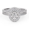 thumbnail image 1 of AFFY Halo Engagement Ring With Curved Band Bridal Set Ring for Women, 0.90 Carat (Ctw) Lab Grown Diamond Ring 14K White Gold Over 925 Sterling Silver F-G-H, SI Quality Ring Size-5, 1 of 6