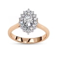 thumbnail image 1 of AFFY Halo Engagement Ring for Women | Center 8x4.5mm Marquise Cut Lab Created Moissanite Promise Ring in 10k Solid Rose Gold Jewelry Gift for Her, Ring Size 6, 1 of 6