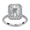 thumbnail image 1 of AFFY Halo Engagement Rings for Women |Center 8.5X6.5MM Emerald Cut Lab Created Moissanite Solitaire Promise Rings for Her in 14K Solid White Gold, Ring Size 7, 1 of 5