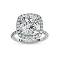 thumbnail image 1 of AFFY Halo Engagement Rings for Women | Center 8MM Cushion Cut Lab Created Moissanite Solitaire Promise Rings for Her in 14K White Gold Over Sterling Silver, Ring Size 8.5, 1 of 5
