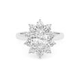 thumbnail image 1 of AFFY Halo Floral Style, 1.75 Carat (Ctw) Oval And Round Lab Created Moissanite Engagement Ring For Women In 14k Solid White Gold | VVS1 Quality Ring Size-8.5, 1 of 5