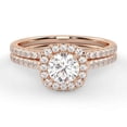 thumbnail image 1 of AFFY Halo Solitaire Bridal Ring Set for Women, Center 5.5mm Round cut Lab Created Moissanite Engagement Wedding Rings in 14k Rose Gold Over Sterling Silver Size-9, 1 of 6