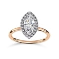 thumbnail image 1 of AFFY Halo Solitaire Engagement Ring for Women, 1.00 Carat (ctw) Marquise and Round Cut Lab Grown Diamond Ring In 10K Solid Rose Gold F-G, VS-SI Quality Gifts For Her Ring Size-8, 1 of 7