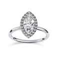 thumbnail image 1 of AFFY Halo Solitaire Engagement Ring for Women, 1.00 Carat (ctw) Marquise and Round Cut Lab Grown Diamond Ring In 10K Solid White Gold F-G, VS-SI Quality Gifts For Her Ring Size-6.5, 1 of 7