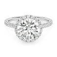 thumbnail image 1 of AFFY Halo Solitaire Engagement Rings For Women, 2.50 Carat (ctw) Lab Created Moissanite Promise Rings For Her In 10k Solid White Gold | VVS1 Quality Ring Size-6, 1 of 5