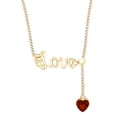 thumbnail image 1 of AFFY Heart Shape Simulated Red Garnet Love Heart Pendant Necklace 14k Yellow Gold Over Sterling Silver, 1 of 1