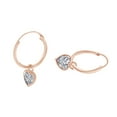 thumbnail image 1 of AFFY Heart Shape White Cubic Zirconia Dangle Hoop Earrings 14k White Gold, 1 of 1