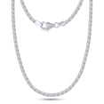 thumbnail image 1 of AFFY Herringbone Chain Necklace for Women and Men Italian Crafted 2.40mm Flat Snake Necklace with Lobster Claw Clasp 18 Inch Chain in 14K White Gold Over 925 Sterling Silver, 1 of 6