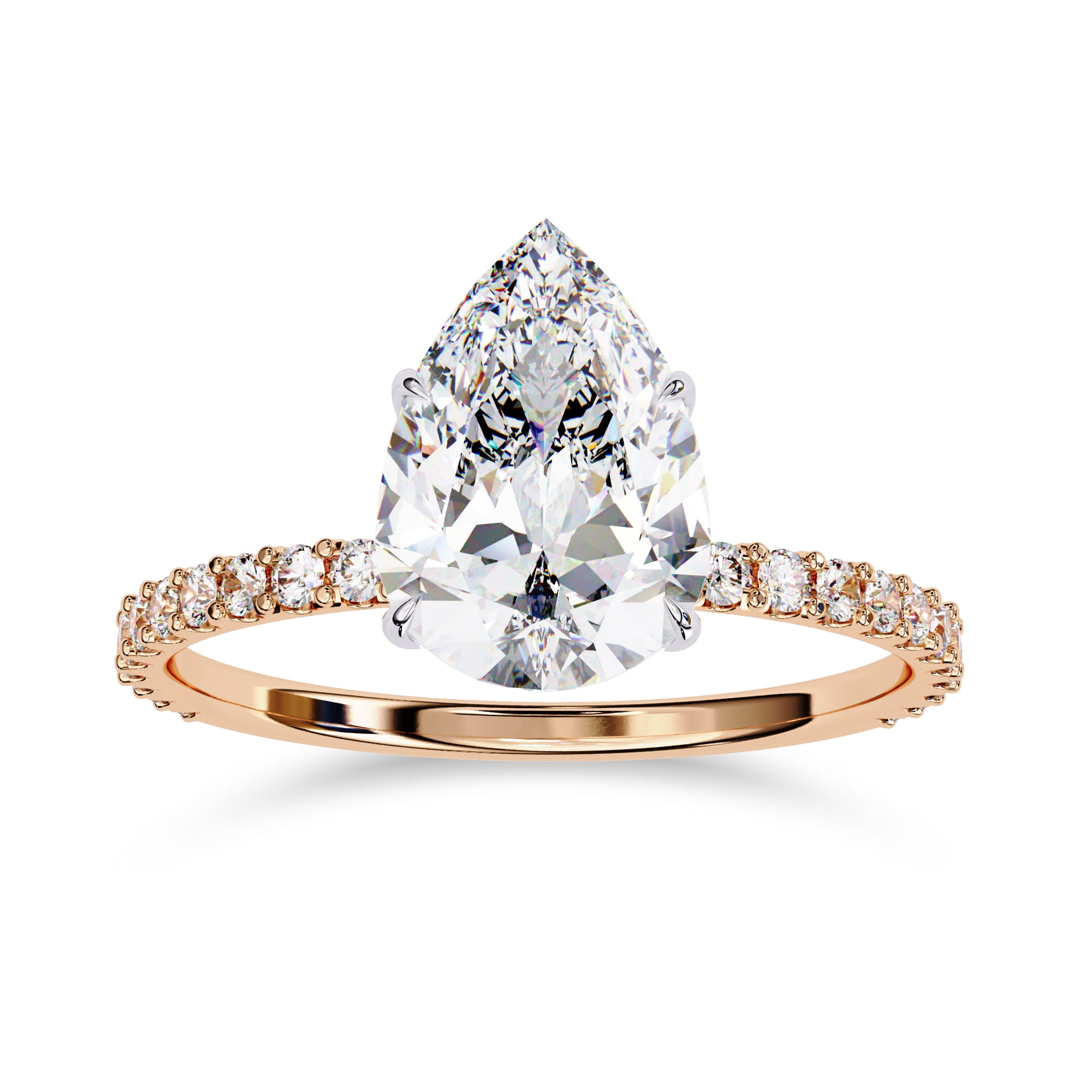 AFFY Hidden Halo Engagement Ring for Women, 1.50 Carat (ctw) Pear and ...