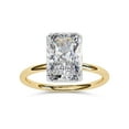 thumbnail image 1 of AFFY Hidden Halo Engagement Ring for Women, 2.50 Carat (ctw) Radiant and Round Cut Lab Grown Diamond Solitaire Ring In 14K Yellow Gold Over Sterling Silver F-G-H, SI Quality Ring Size-4, 1 of 6