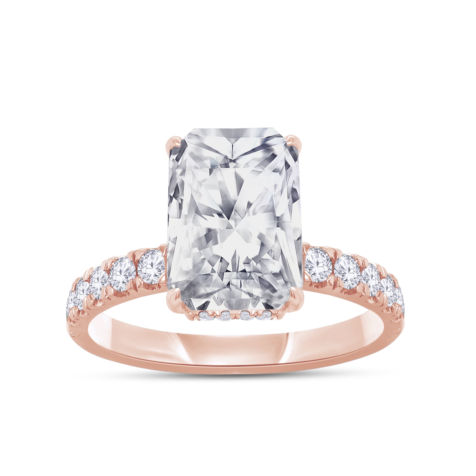 AFFY Hidden Halo Solitaire Engagement Ring for Women, 3.50 Carat (ctw ...